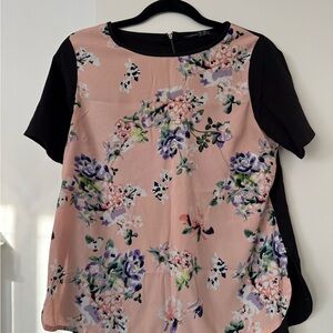 Atmosphere Floral Blouse - Pink and Black